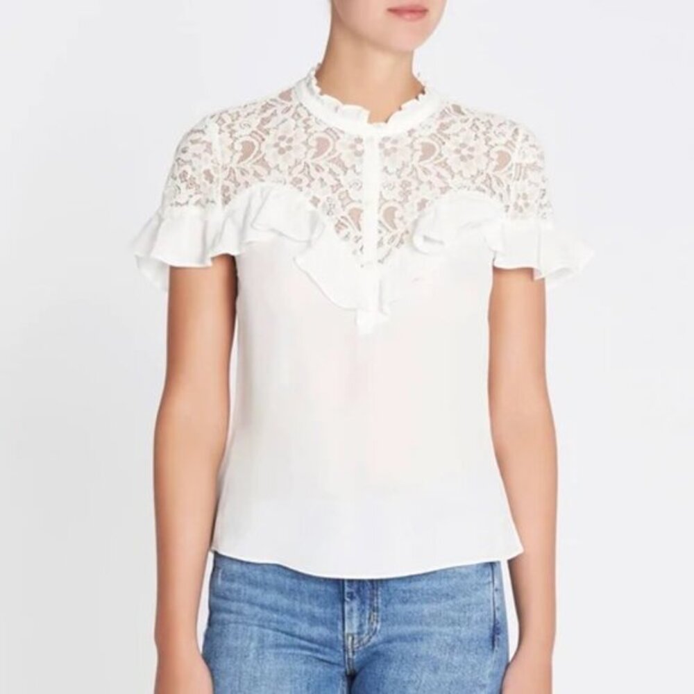 REBECCA TAYLOR | silk and lace top